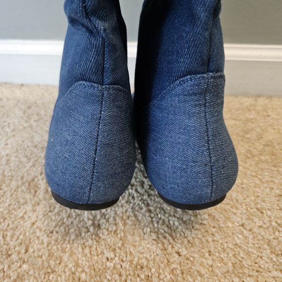 Blue Denim Knee-High Boots Women's Size 8 New in Box - Picture 8 of 9